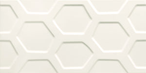 All in White 1 STR 59.8x29.8 декоративна бяла хексагонална релефна плочка от онлайн магазин за обзавеждане за бани KERANOVA