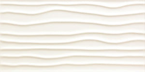 Керамична плочка All in White 4 STR 59.8x29.8 бяла с релефна вълнообразна текстура за баня - онлайн магазин KERANOVA