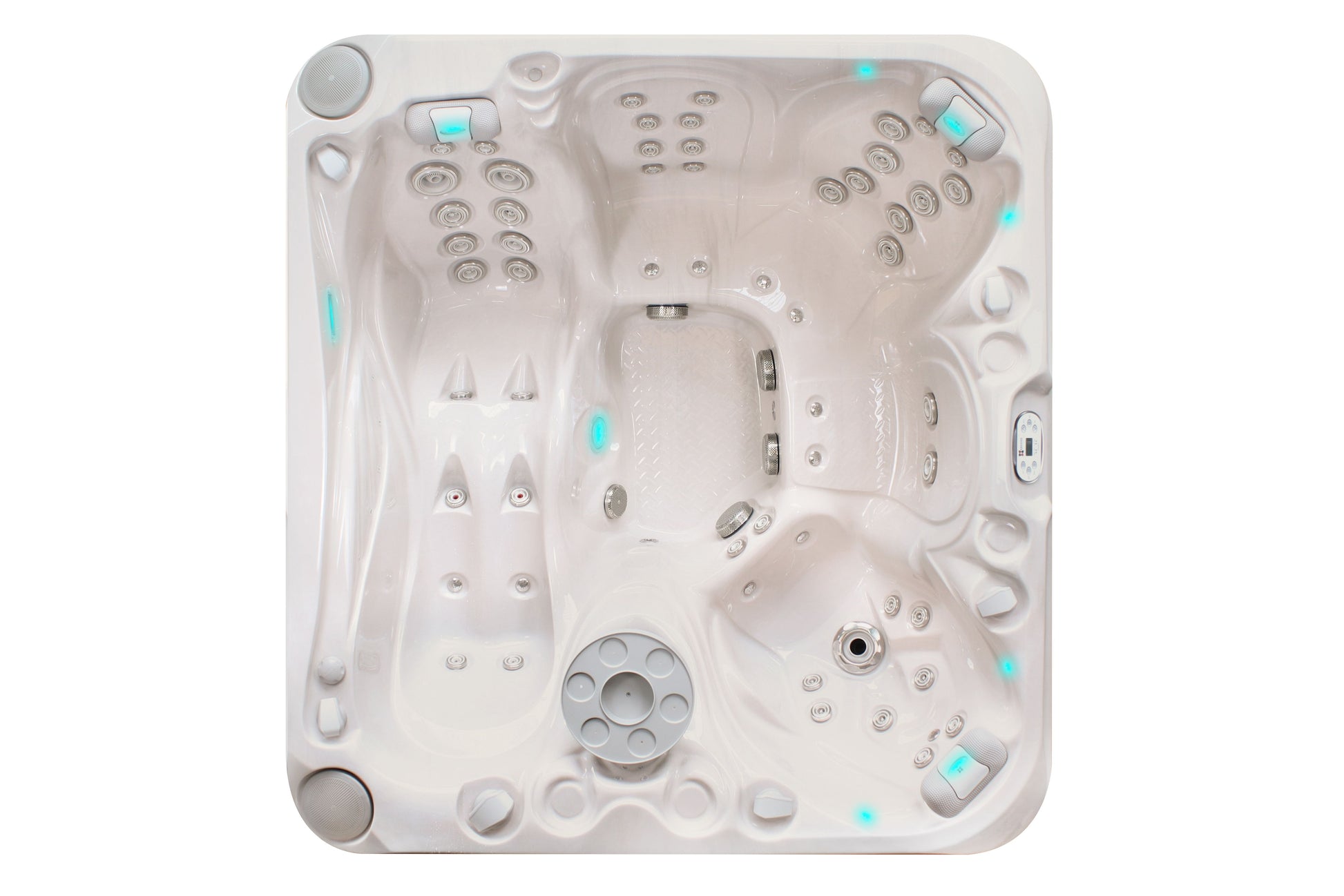 Pleasure 215x200 см. хидромасажна вана 215x200 см, 4 седящи и 1 лежащо място, 48 хидро дюзи, онлайн магазин за обзавеждане за бани KERANOVA