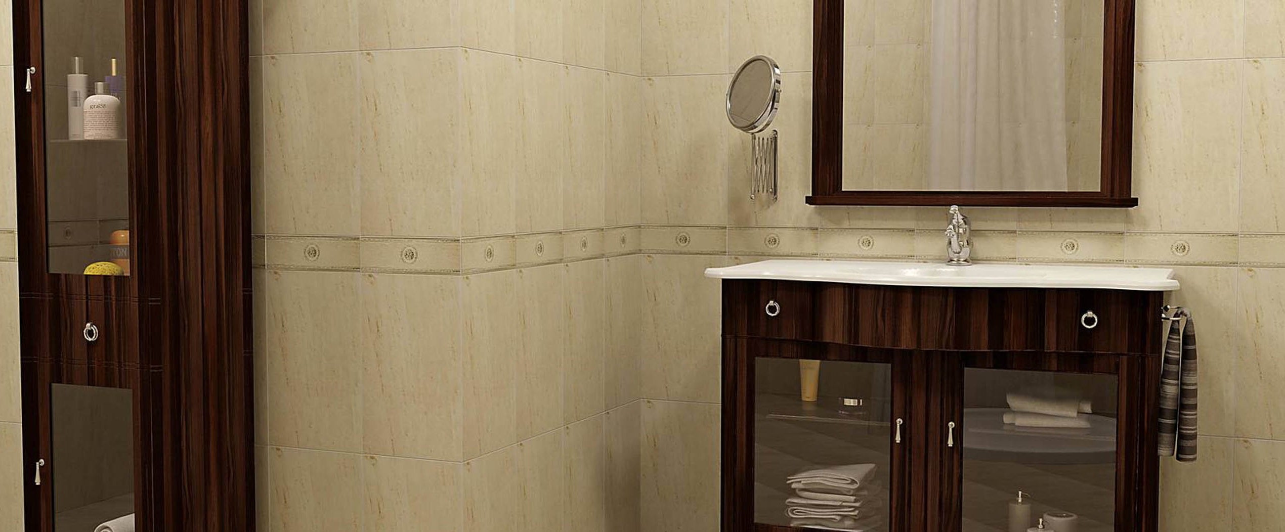 Баня Помпей 25х40 см. български каменен ефект плочки в баня, комплект от онлайн магазин KERANOVA