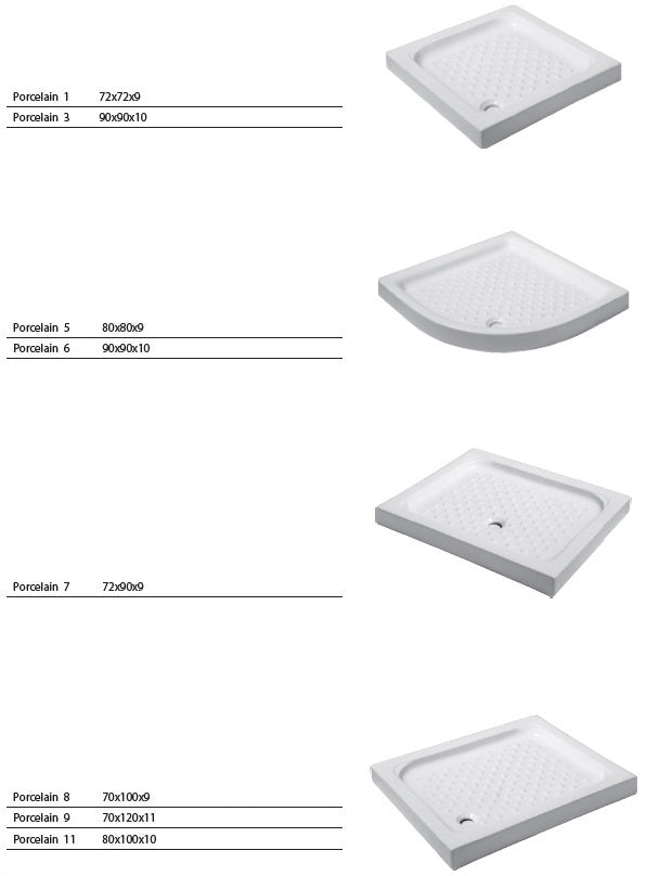 Порцеланово корито Porcelain - 10 размера: бяло правоъгълно и овално поддушово корито от порцелан, комплект със сифон за онлайн магазин KERANOVA