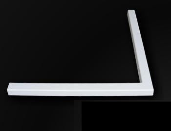 Праг за душ кабина - прав ъгъл - 4 размера от полимермрамор бял, 6x6 см, режещ се за размери 90x90/120x120/150x150 - KERANOVA