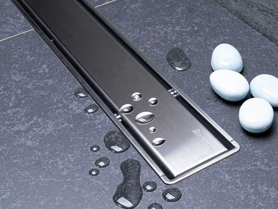 Confluo Primo Compact Line - Pestan дизайнерски линеен сифон с неръждаема стомана за онлайн магазин KERANOVA