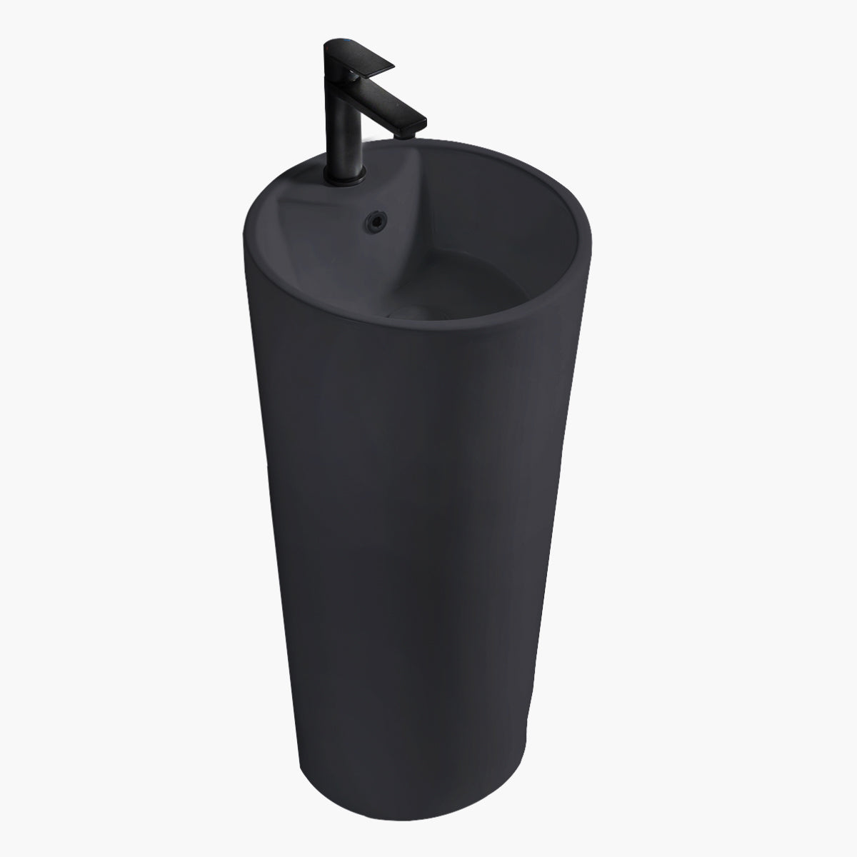 Свободностояща мивка Rania Black Matt Ф40 см. - черен мат, мивка за баня с отвор за смесител, мивки за баня