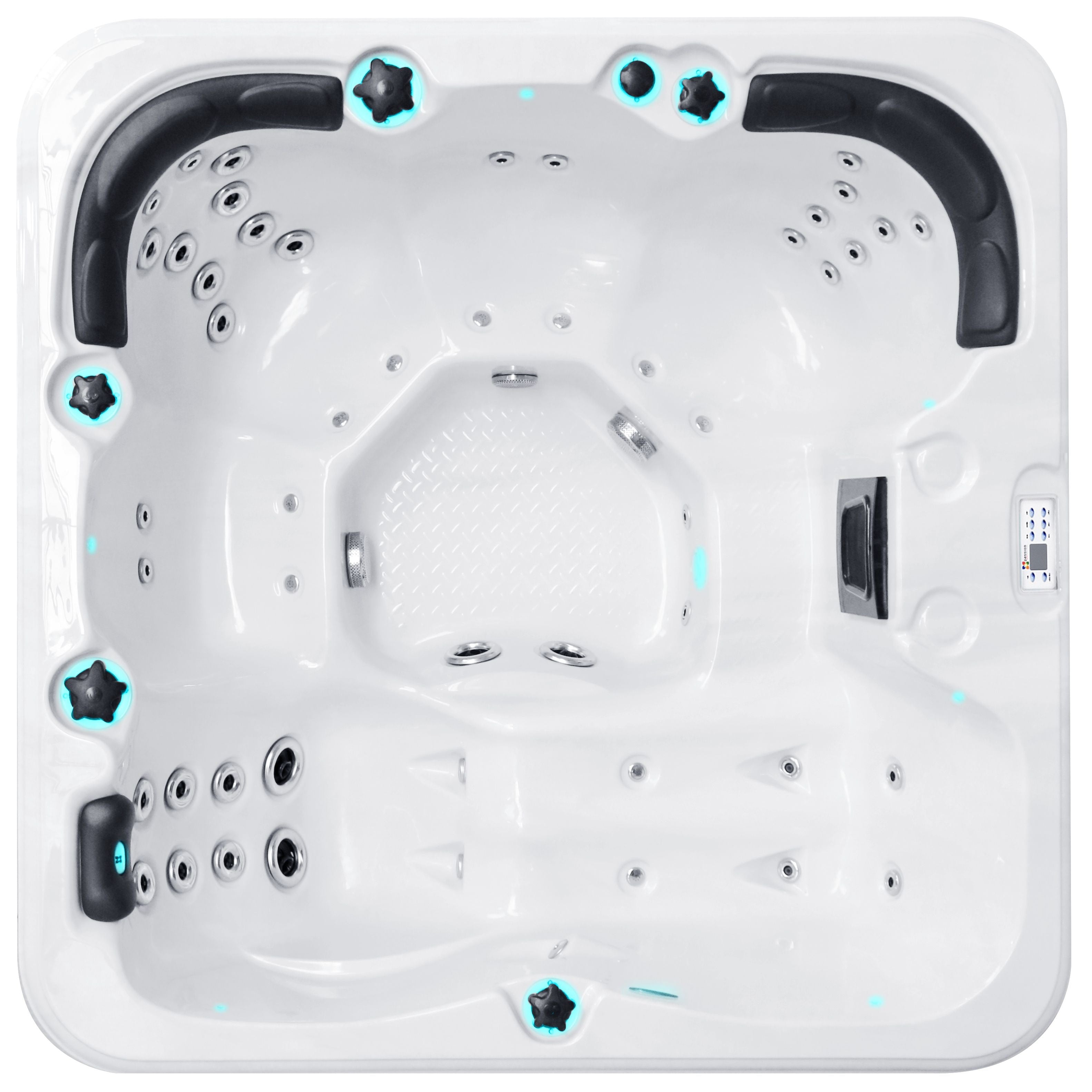 Refresh 204x204 см. хидромасажна вана от серия Pure с 5 места, 1380 л, бял акрил за онлайн магазин KERANOVA