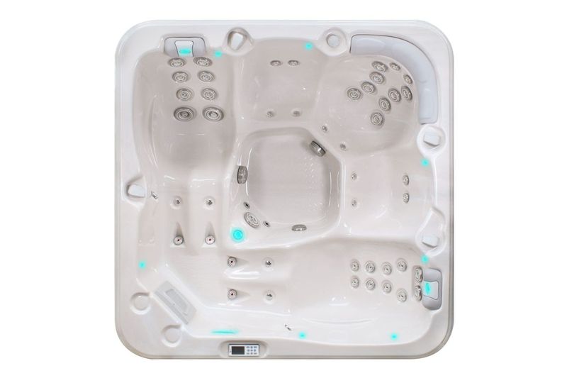 Хидромасажна вана Relax 204x204 см. с 2 лежащи и 3 седящи места, 44 хидродюзи, 10 въздушни дюзи, LED осветление - онлайн магазин KERANOVA
