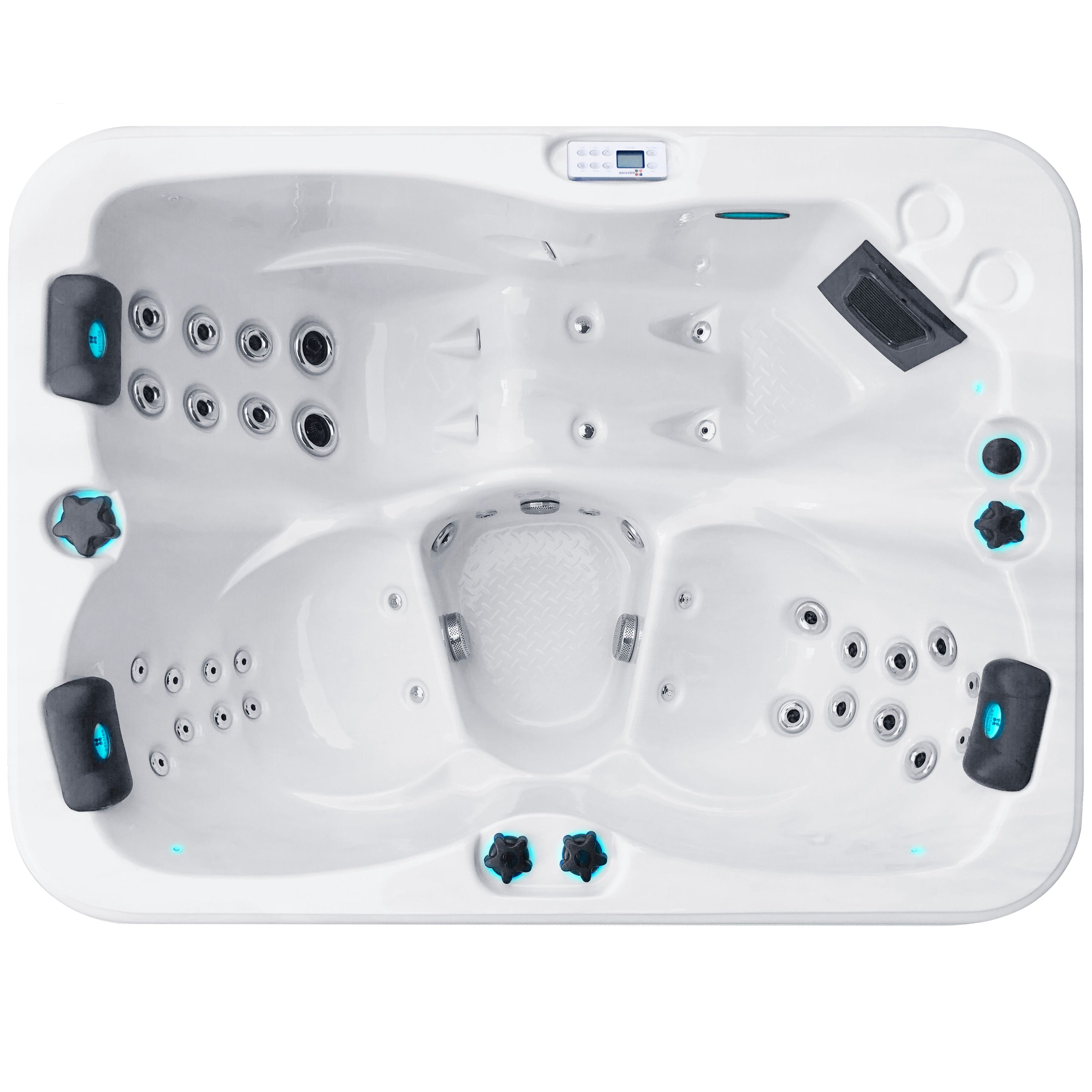 Renew 208x155 см. триместна хидромасажна вана за малки бани, ергономични седалки и регулируеми дюзи - онлайн магазин KERANOVA