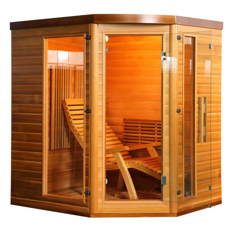 Сауна Optimal 172х136х190 см. инфрачервена за двама от канадска ела с карбон магнезиеви нагреватели, онлайн магазин KERANOVA