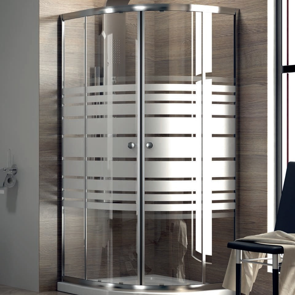 Rieka 200 - 80х80 овална душ кабина 80x80 см, 5 мм прозрачно закалено стъкло, алуминиев профил, магнитен уплътнител - KERANOVA