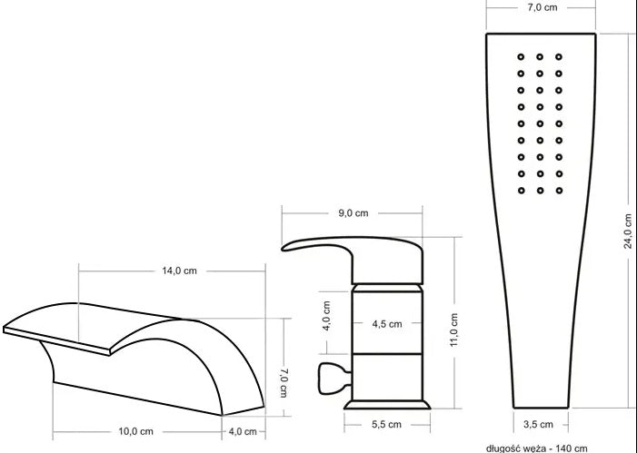 Смесител за вана Riven Chrome - 3 дупков бордови смесител Riven Chrome REA-0457, доставка 15 работни дни, KERANOVA онлайн магазин
