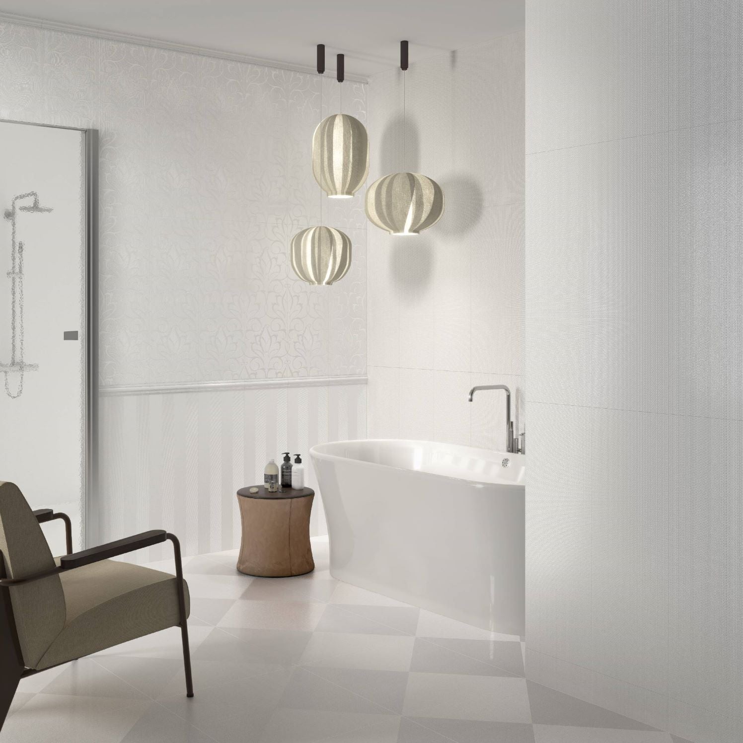 Баня Royal 29.5x90 - NewKer: бяла испанска матирана плочка за баня, онлайн магазин за обзавеждане KERANOVA