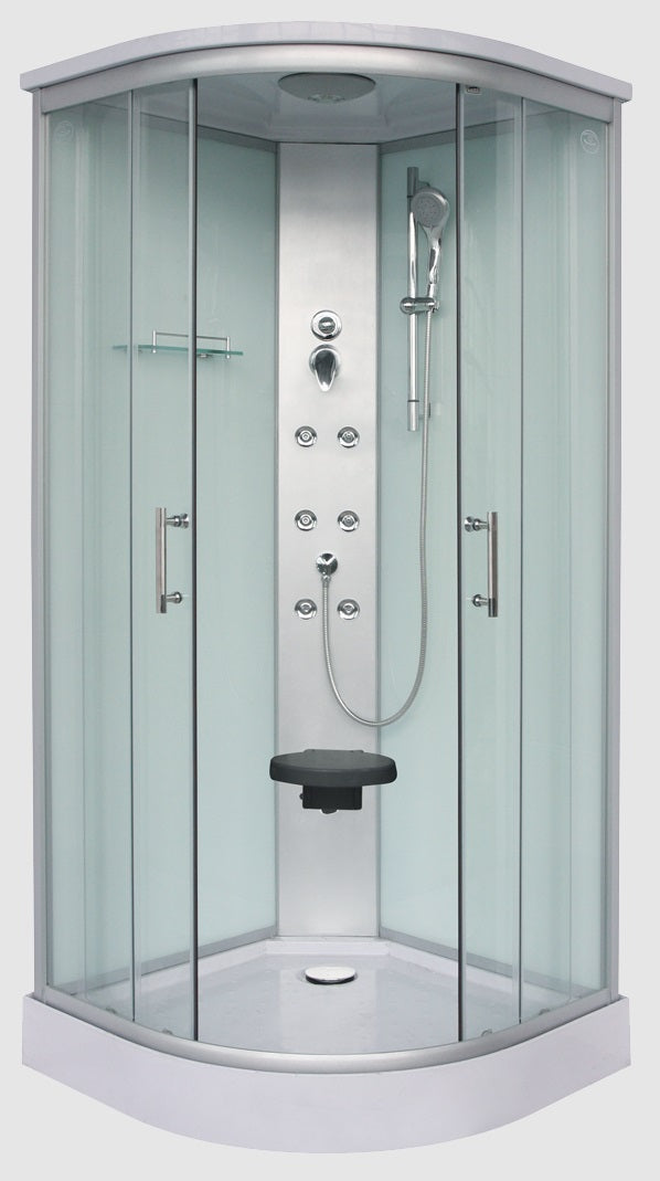 Rumba СL 88 90х90 см. хидромасажна душ кабина Quick Line с 6 дюзи, стъклена етажерка, подвижна седалка - онлайн магазин KERANOVA