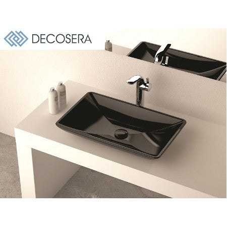 Купа Systema Y 60х38 см. черна гланцирана мивка за плот - онлайн магазин за обзавеждане за бани KERANOVA