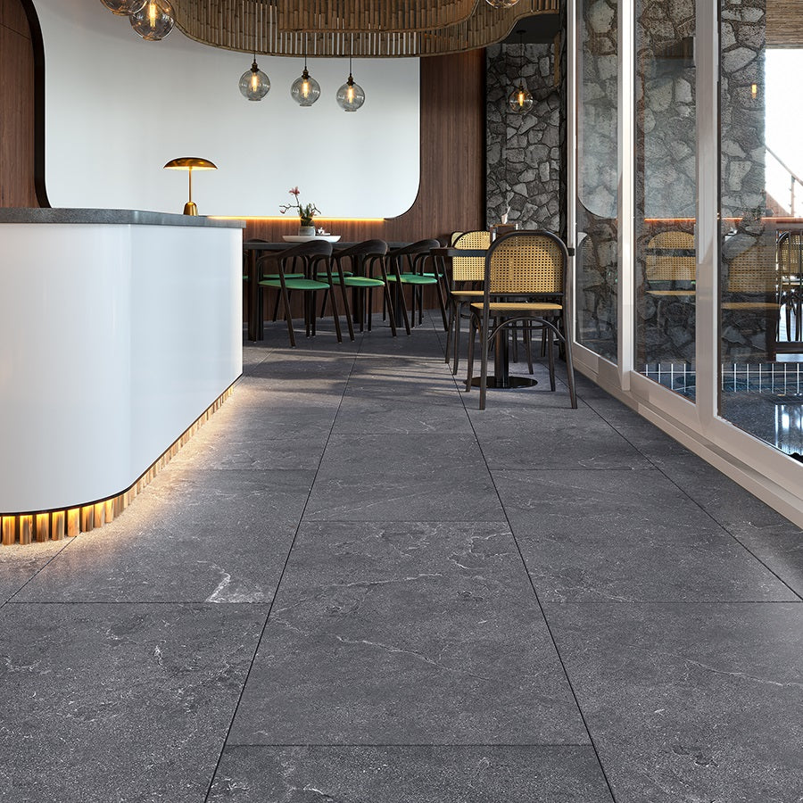 Серия Salus 60x120 см. матиран гранитогрес 60x120 см в тъмно сиво за бани - онлайн магазин за обзавеждане KERANOVA