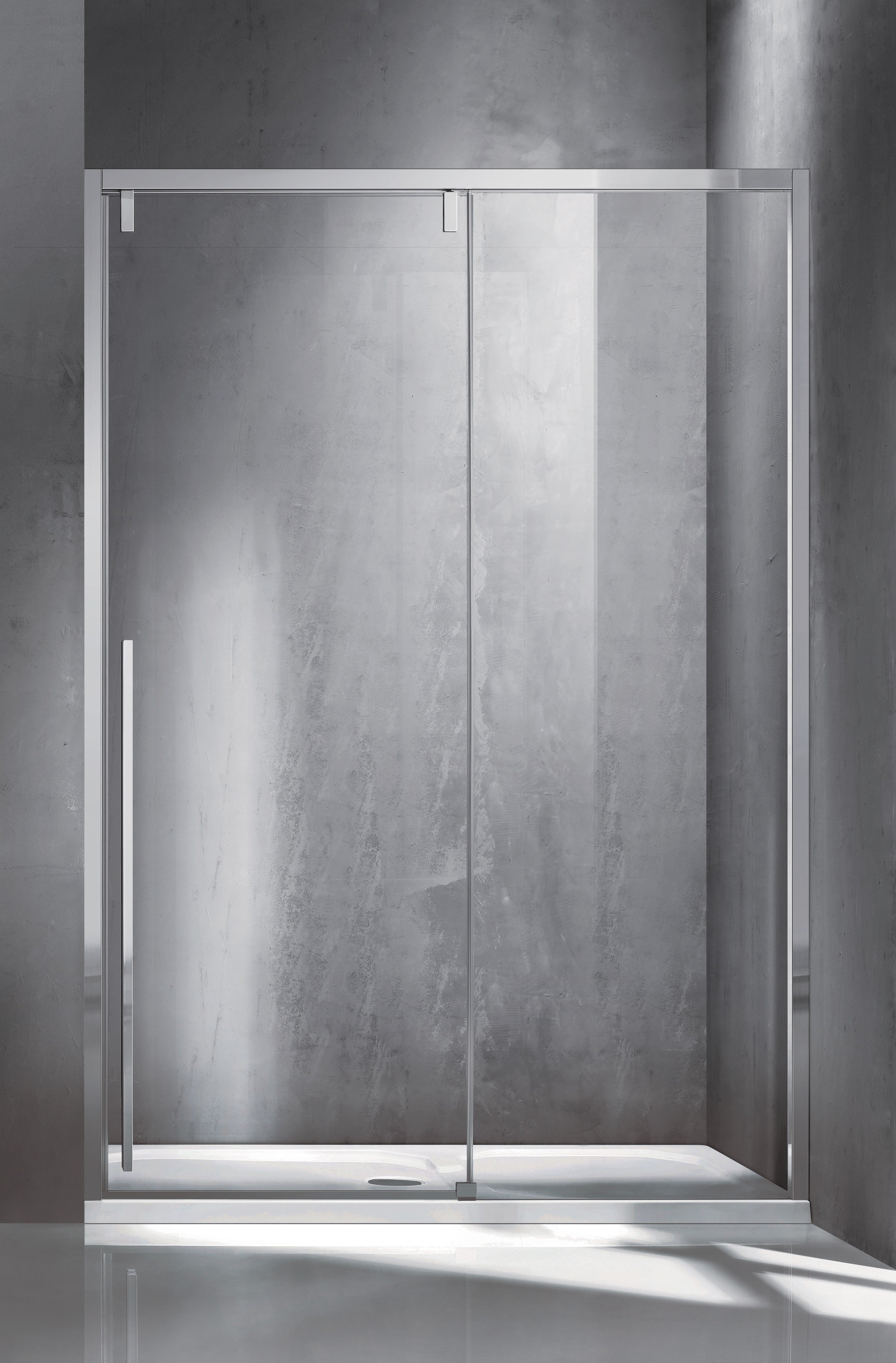 Santorini 400 - 117-119 см. стъклен параван за баня с плъзгаща врата, хромиран профил, 8мм закалено стъкло, AntiCalc, KERANOVA