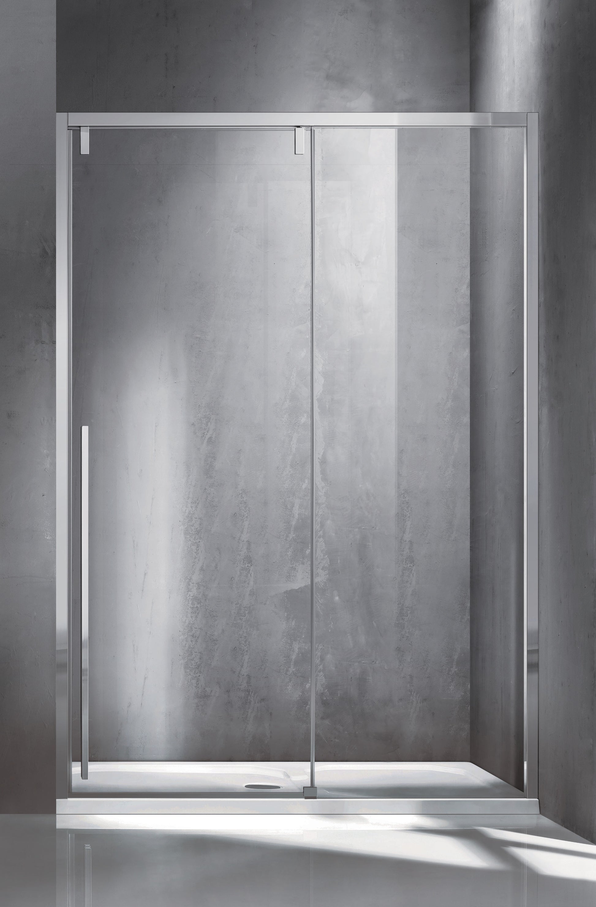 Santorini 400 - 137-139 см. стъклен параван за баня с плъзгаща врата, 8 мм закалено стъкло, хромиран профил, AntiCalc покритие - KERANOVA