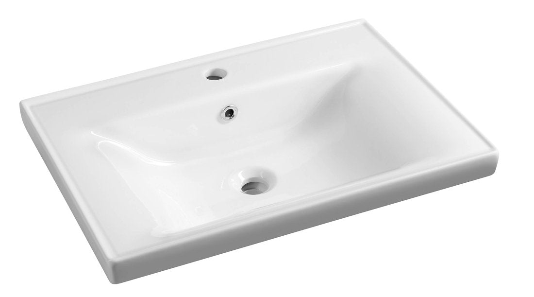 Мебелна мивка Sava 65x46 см. бяла с отвор за смесител, 65x46x16,5 см - онлайн магазин за обзавеждане за бани KERANOVA