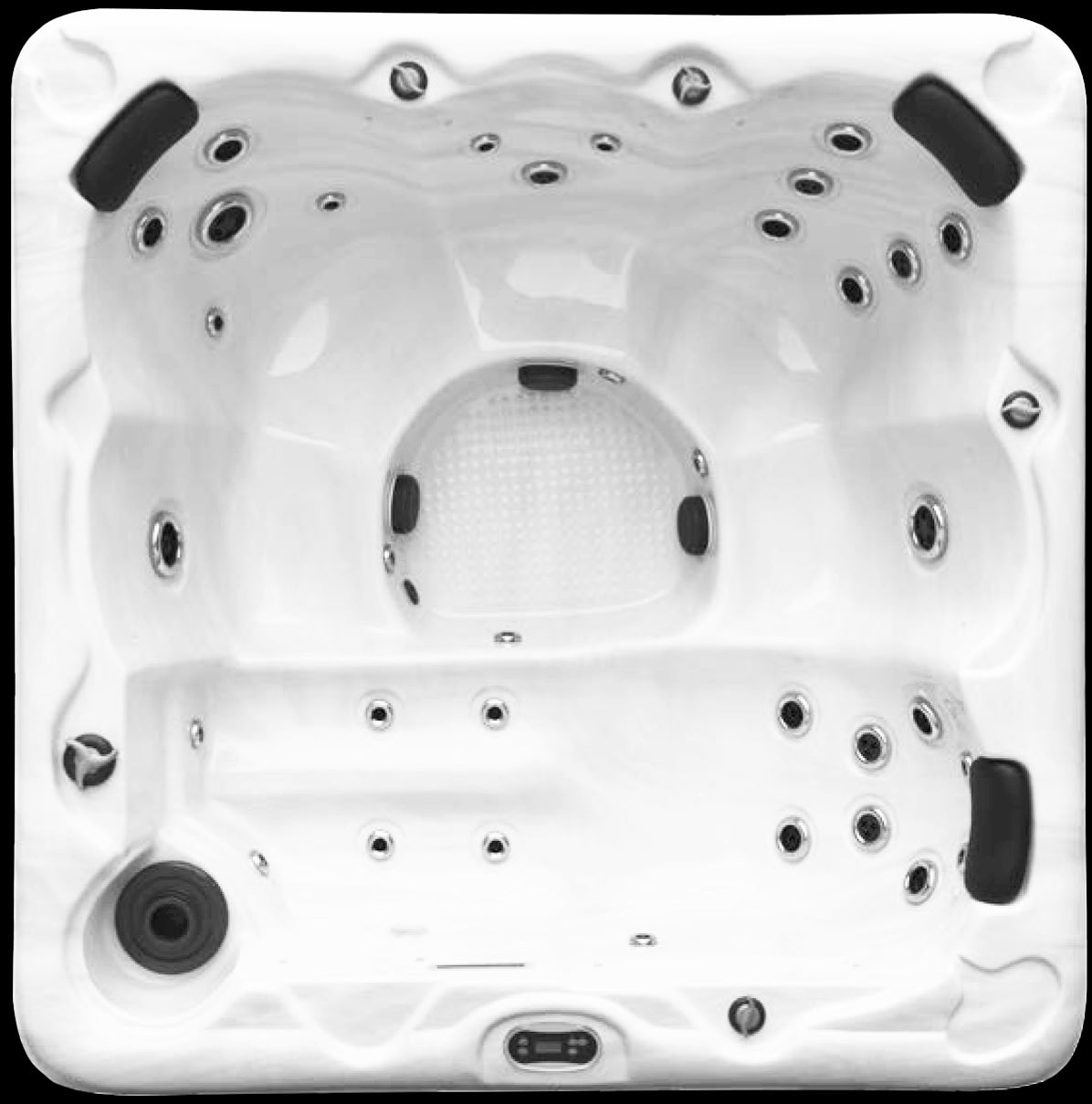 Serenity 200x200 см. луксозно шестместно джакузи от Aristech с Balboa електроника, каскада, озонатор и термо покривало - KERANOVA