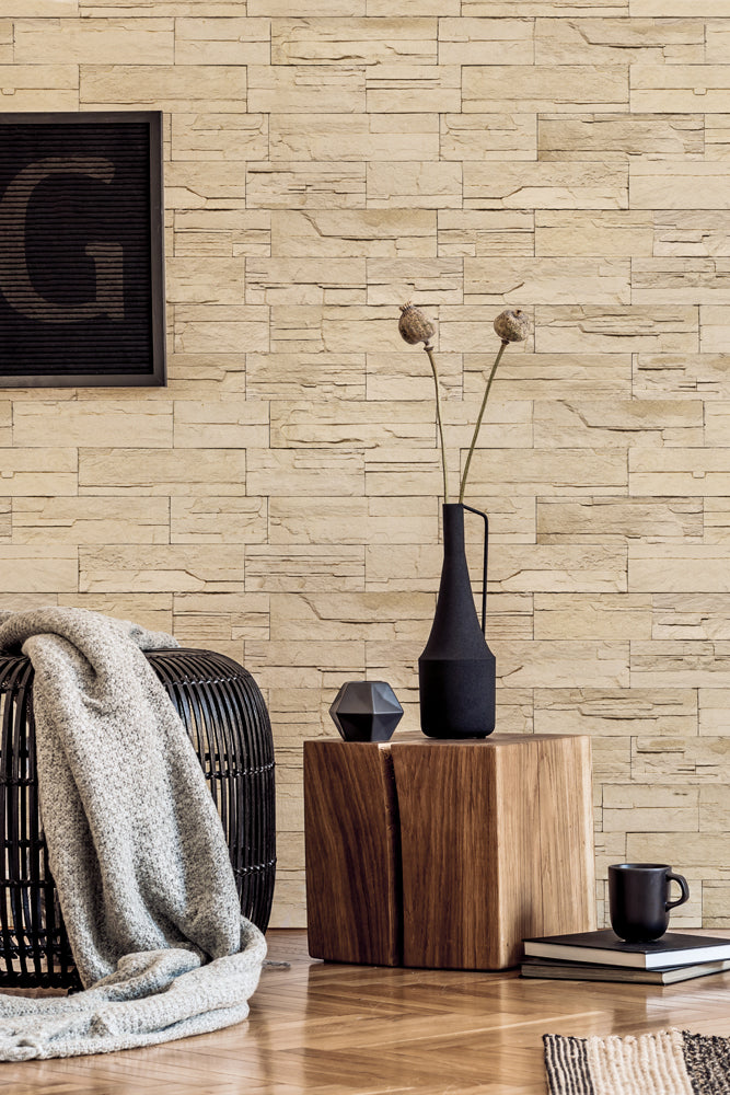 Sierra - 9 цвята изкуствен камък за облицовка на стени, интериор баня KERANOVA, декоративен светъл тон