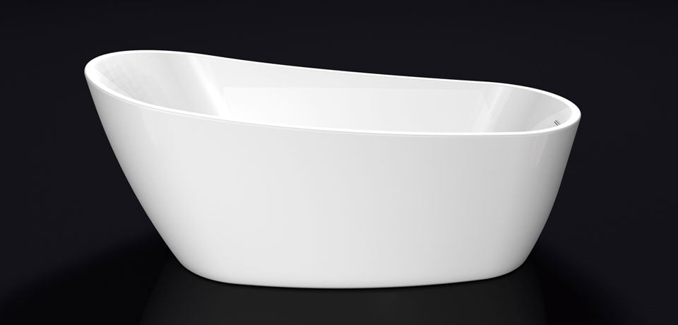 Свободно стояща вана Sierra 173х78 см. бяла двустенна акрилна вана с клик-клак сифон, преливник и стандартни крачета за онлайн магазин KERANOVA