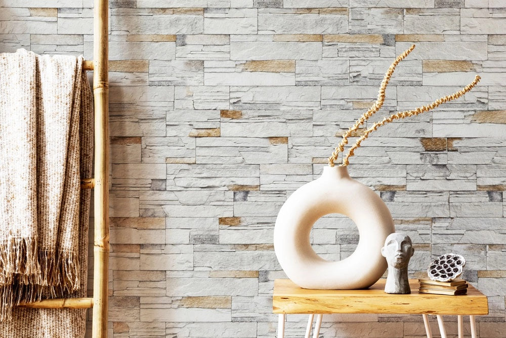 Sierra - 9 цвята изкуствен камък за облицовка на стени от колекция Mathios Stone, баня KERANOVA декоративна визия