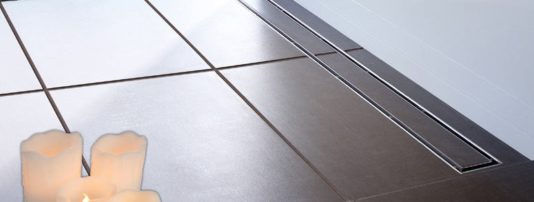 Линеен сифон за вграждане на плочка с иноксова решетка за вграждане, луксозно отводняване за мокри помещения - онлайн магазин KERANOVA