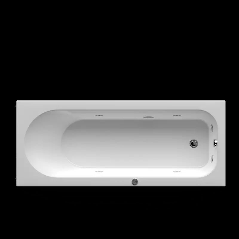 Хидромасажна вана Smaragd 180x80 бяла правоъгълна джакузи вана за баня с хидромасажни дюзи