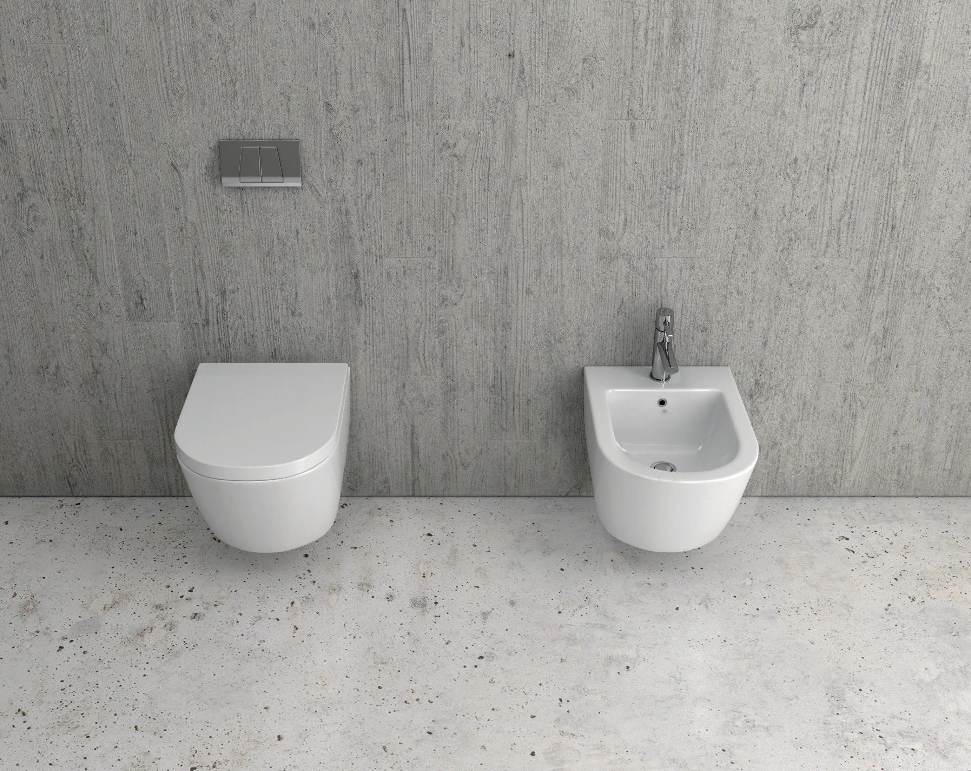 Конзолно биде Sorrento за стенен монтаж в онлайн магазин за обзавеждане за бани KERANOVA, модерно бяло конзолно биде