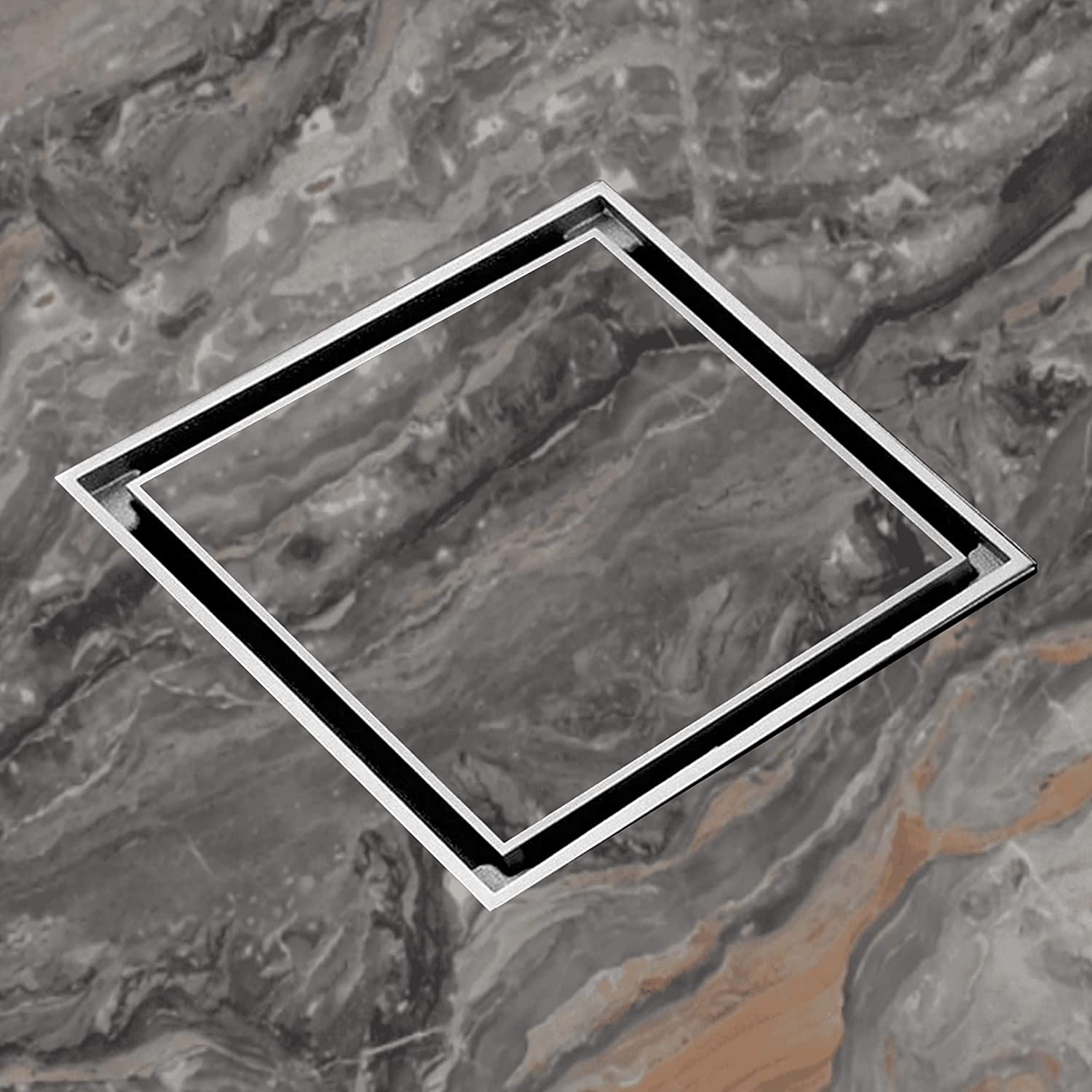 Square Drain за плочка или плътна решетка 15х15 и 20х20 см. – неръждаем подов сифон AISI 304 за баня в онлайн магазин KERANOVA