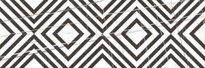 star decor 30x90 керамична плочка с геометричен черно-бял ромбоиден дизайн за баня – онлайн магазин KERANOVA