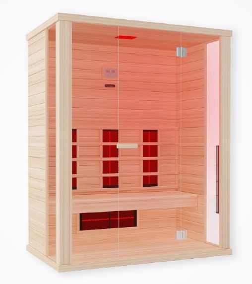 Сауна Sundance 159,4х99,3х194 см. - инфрачервена сауна Sundance HEMLOCK за трима, канадски хемлок, стъклена врата, KERANOVA онлайн магазин