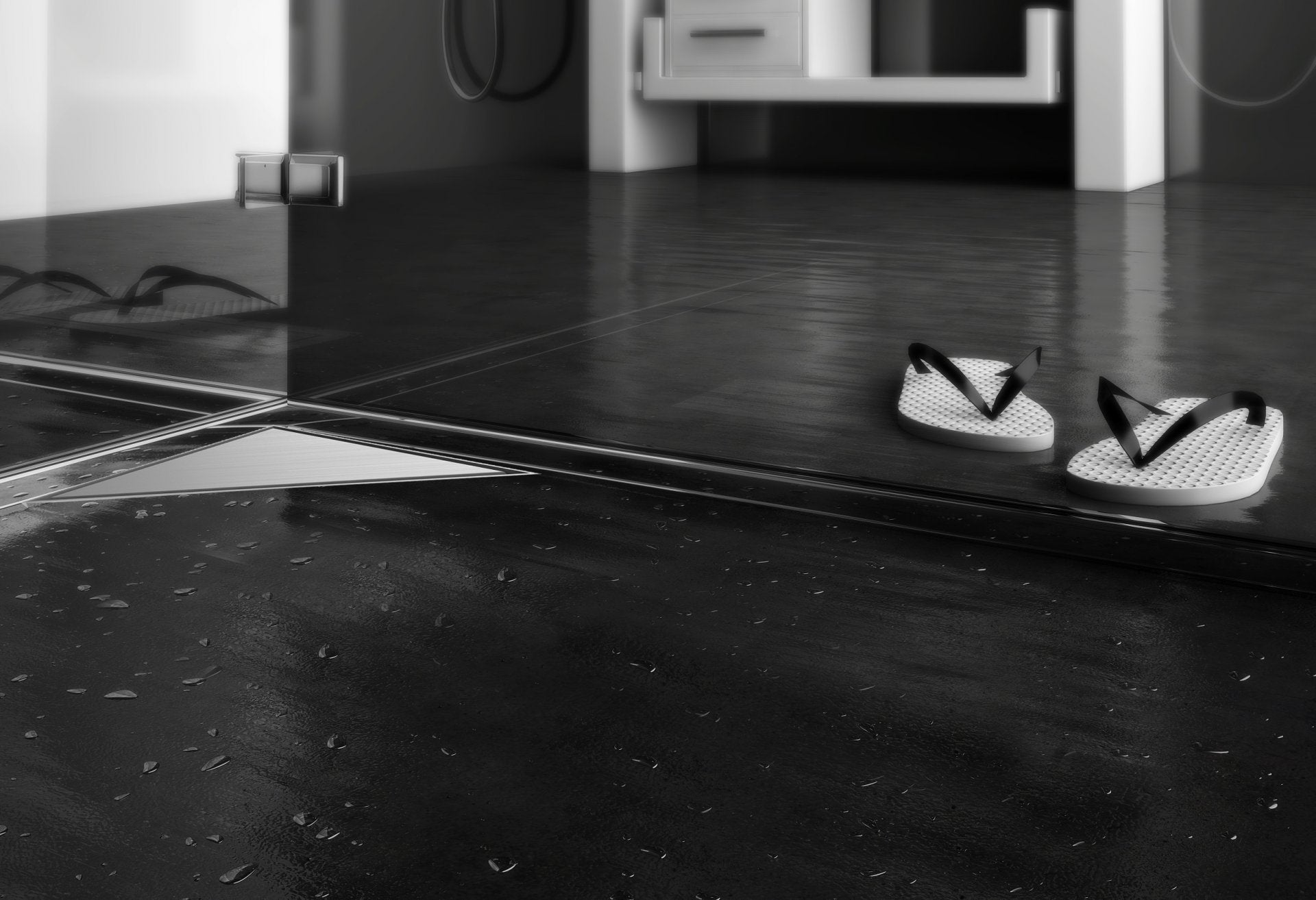 Триъгълен сифон със страничен изход Ф50 за баня от AKVO, неръждаема стомана, размери 21,5x21,5x30,4см, онлайн магазин KERANOVA