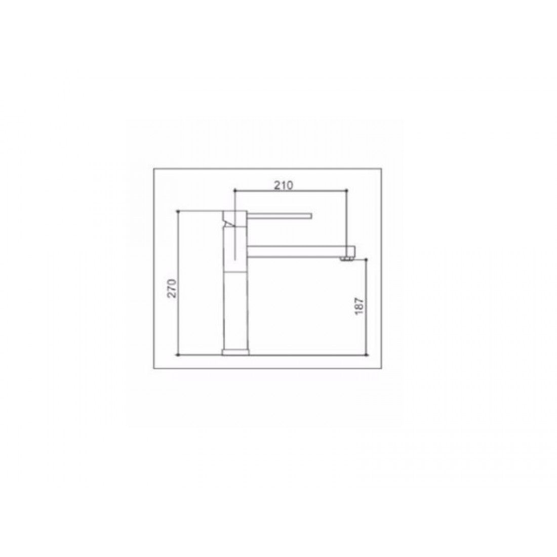 Кухненски смесител Tekno хром, технически размери 270мм височина, изтеглящ чучур 210мм – онлайн магазин KERANOVA