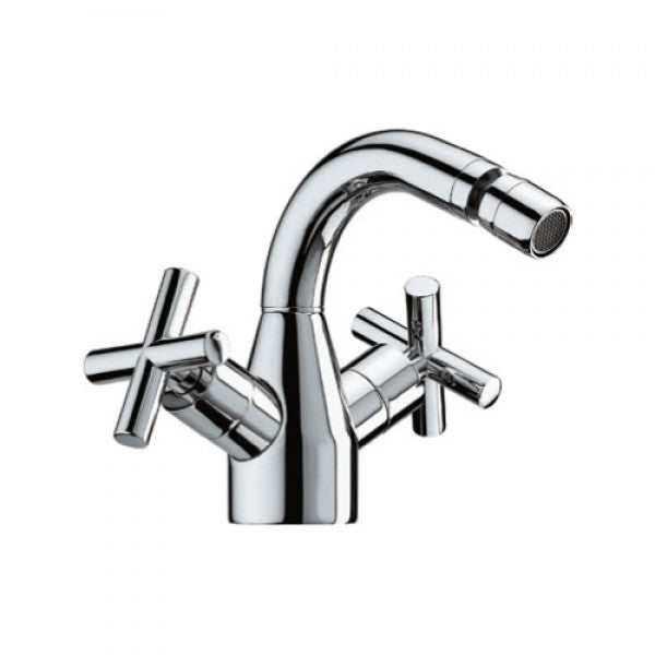Смесител за биде T7 - стоящ хромиран смесител за биде с кръстовидни дръжки, онлайн магазин за обзавеждане за бани KERANOVA