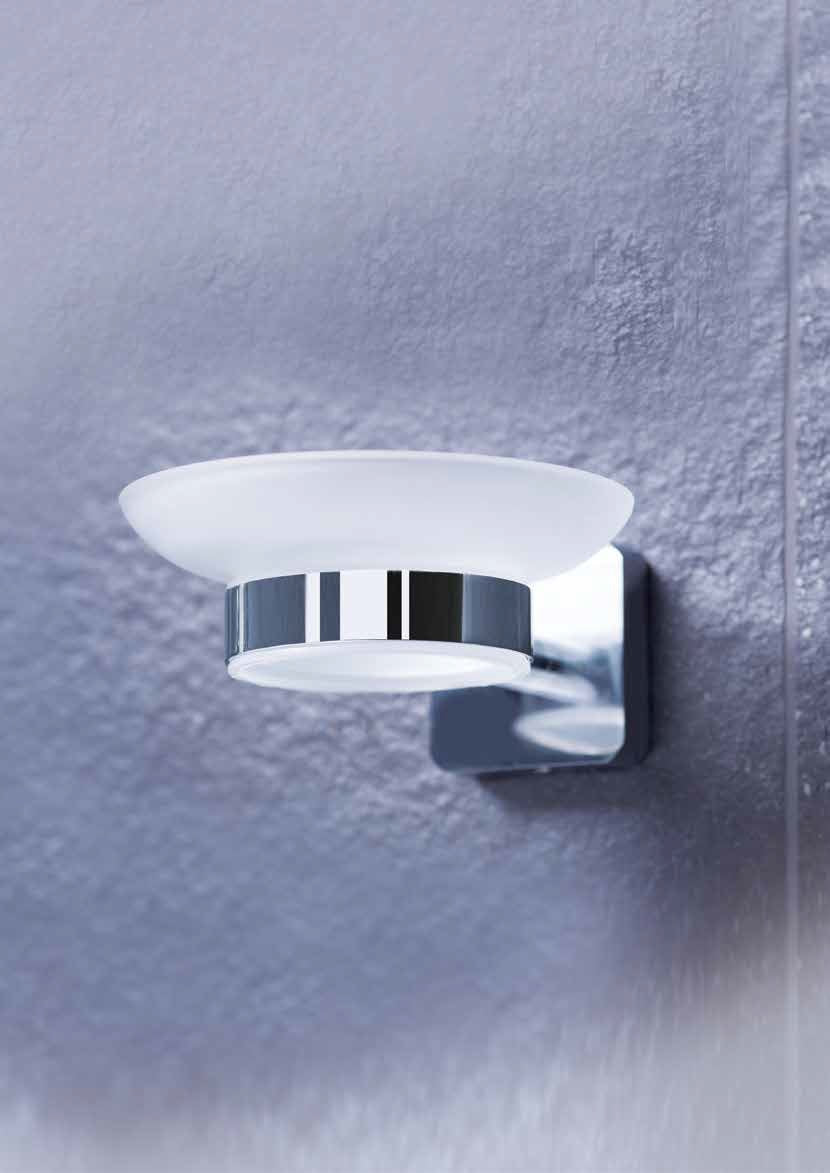 Аксесоари за баня Tasi - Bemeta Design: стъклена сапунерка с хромирана консола, аксесоари за бани KERANOVA