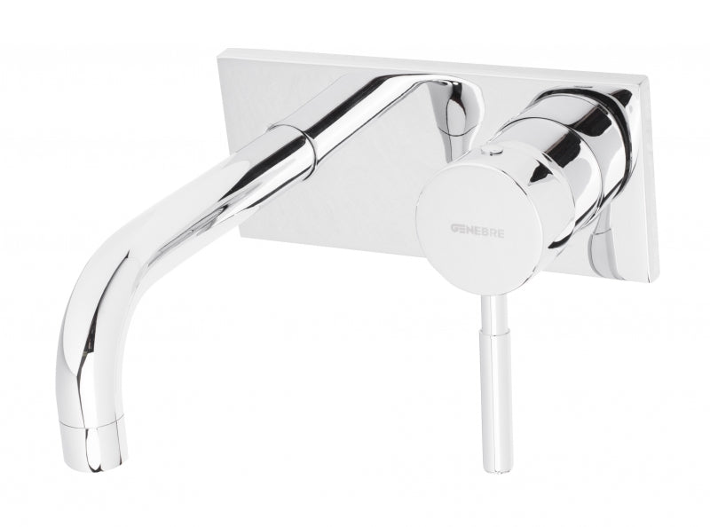 Вграден смесител за мивка Tau - хром, комплект вътрешна и външна част, чучур 16 или 22 см, онлайн магазин за обзавеждане за бани KERANOVA