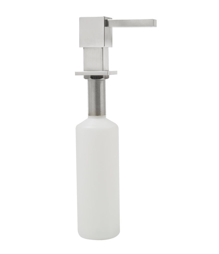 Дозатор за сапун /квадратен/ вграден в мивка, хром тяло, 275 мл – онлайн магазин за обзавеждане за бани KERANOVA