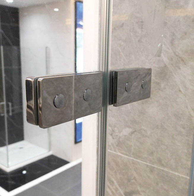 Tinos 100 - 90х90 см. луксозна душ кабина с 8 мм закалено стъкло, месингови крепежни елементи и алуминиев профил – KERANOVA