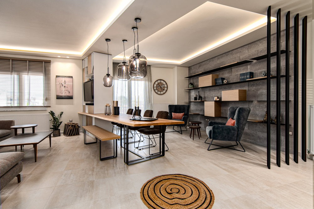 Tivoli - 2 цвята: модерен интериор със стенна облицовка от изкуствен камък, продукт за бани от KERANOVA