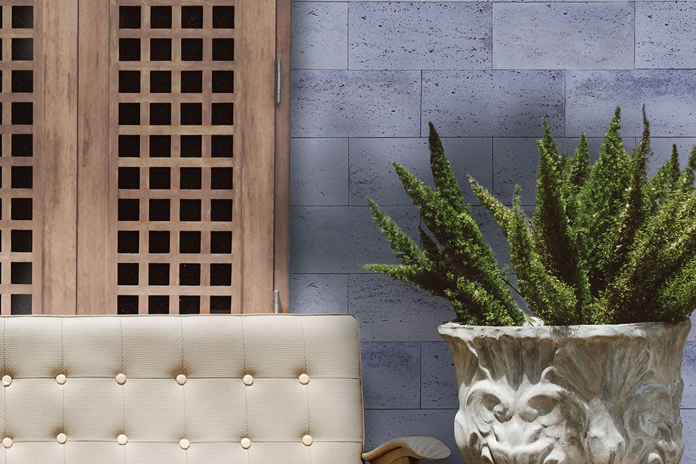 Tivoli - 2 цвята декоративен изкуствен камък за облицовка на стени в онлайн магазин KERANOVA, интериор с диван и саксия