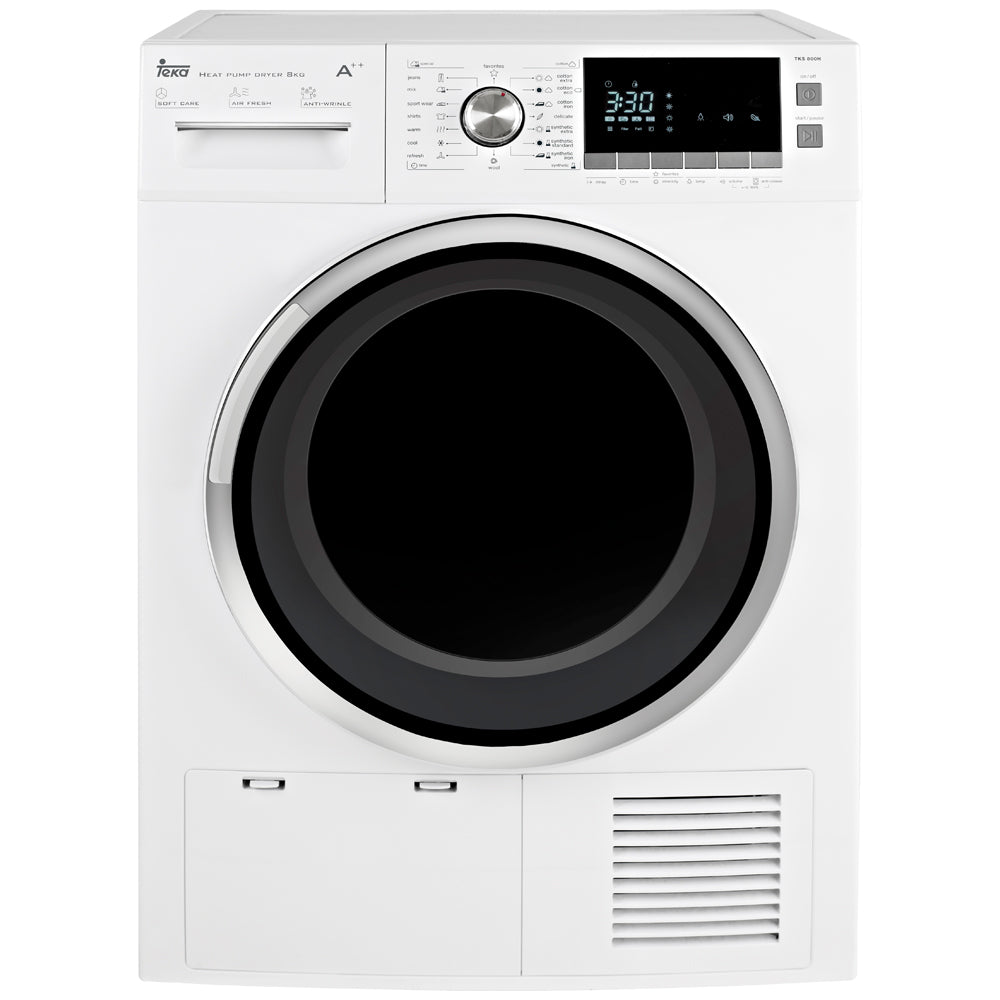 Свободностояща сушилна машина бяла с цифров дисплей, кондензна сушилня 16 програми, KERANOVA онлайн магазин