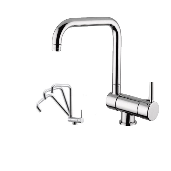 Кухненски смесител Tilt с хромирана повърхност, италиански дизайн за онлайн магазин KERANOVA, гаранция 2 години