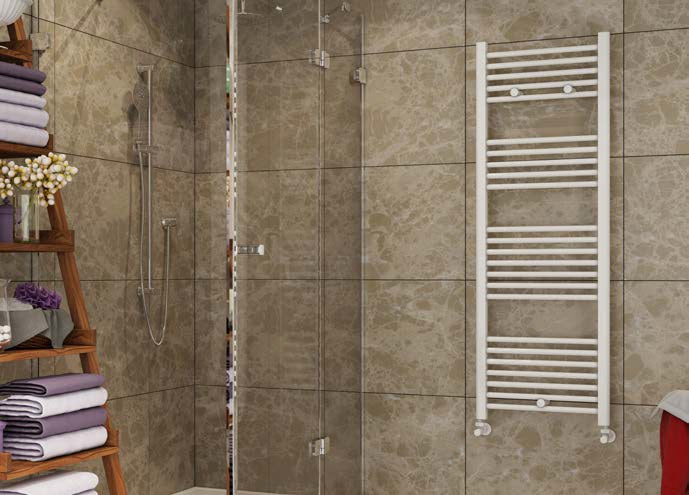 Серия Toprak White бял лири радиатор за баня, стоманен D профил 1.20 мм, хоризонтални тръби Ø21 мм, онлайн магазин KERANOVA