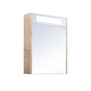 огледален шкаф Торино 55 HPL - модерно дървено тяло с огледало и горно LED осветление, онлайн магазин за обзавеждане за бани KERANOVA