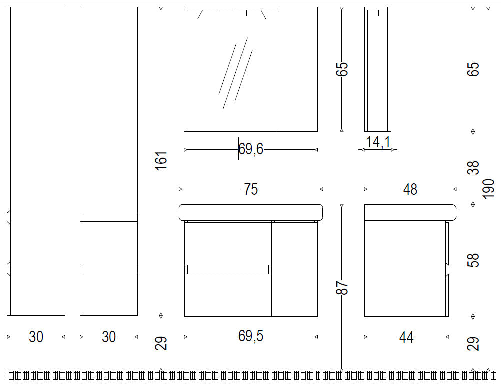 Колона Трафик 30х21х140 см. ПВЦ колона за баня — онлайн магазин за обзавеждане за бани KERANOVA