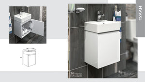 шкаф с мивка Тулан 38 бял стенен шкаф за баня от онлайн магазин за обзавеждане за бани KERANOVA