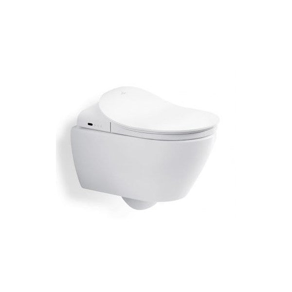 Конзолна тоалетна с дъска биде ViClean - Villeroy&Boch бяла стенна мивка с отопляема седалка и антибактериално покритие - KERANOVA