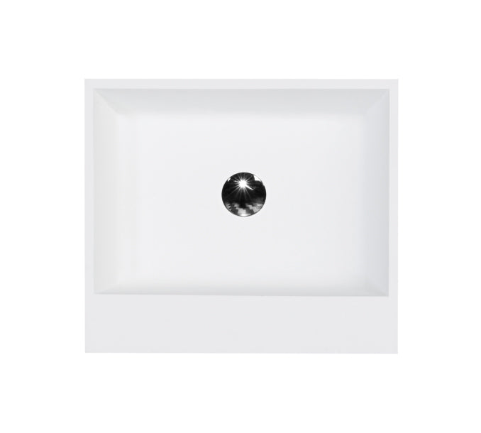 Свободностояща мивка Vera 50x40 см. бяла полимерна мивка DuraBe 50x40x85 см с отвор за смесител, KERANOVA онлайн магазин за бани