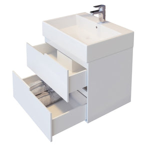 Veloche долен 60 см. бял долен шкаф за баня с мивка и отворени чекмеджета, онлайн магазин за обзавеждане KERANOVA