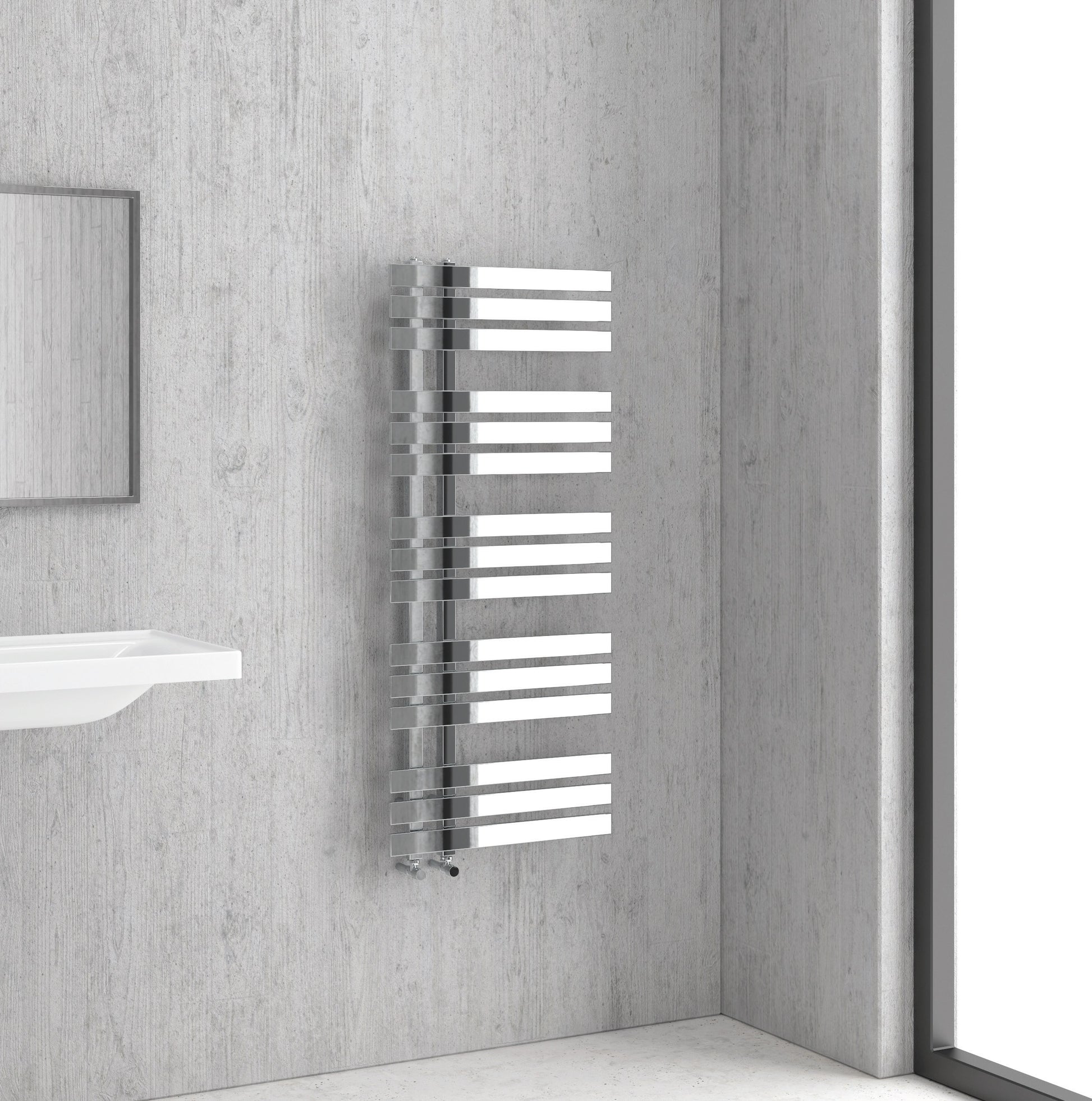 Хромирана лира Verona 50х120 см. - модерна хромирана стоманена лира за баня, 15 тръби, 50x120 см, онлайн магазин за обзавеждане KERANOVA